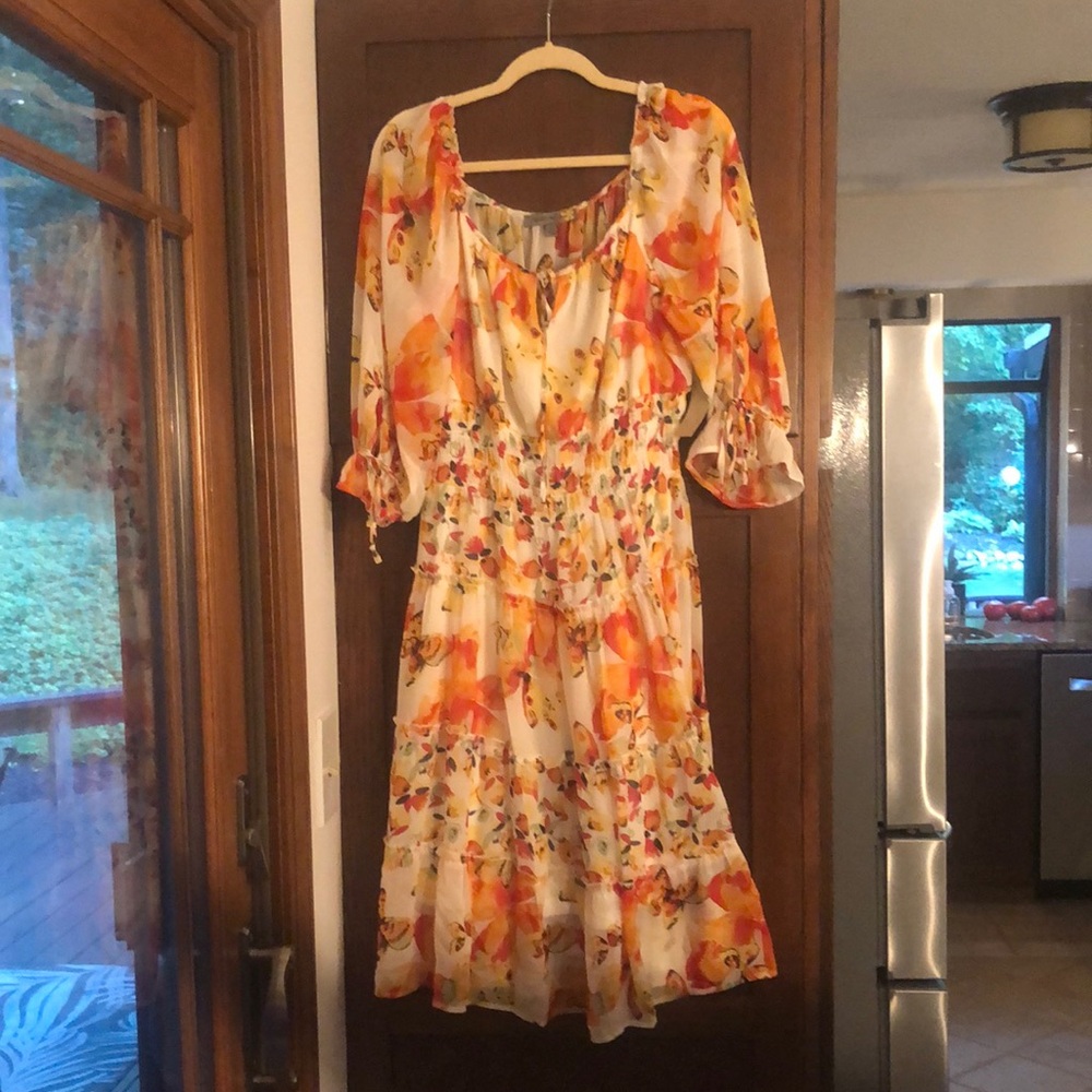 Size L dress. multicolor, orange, red, green, yellow. New w/tags